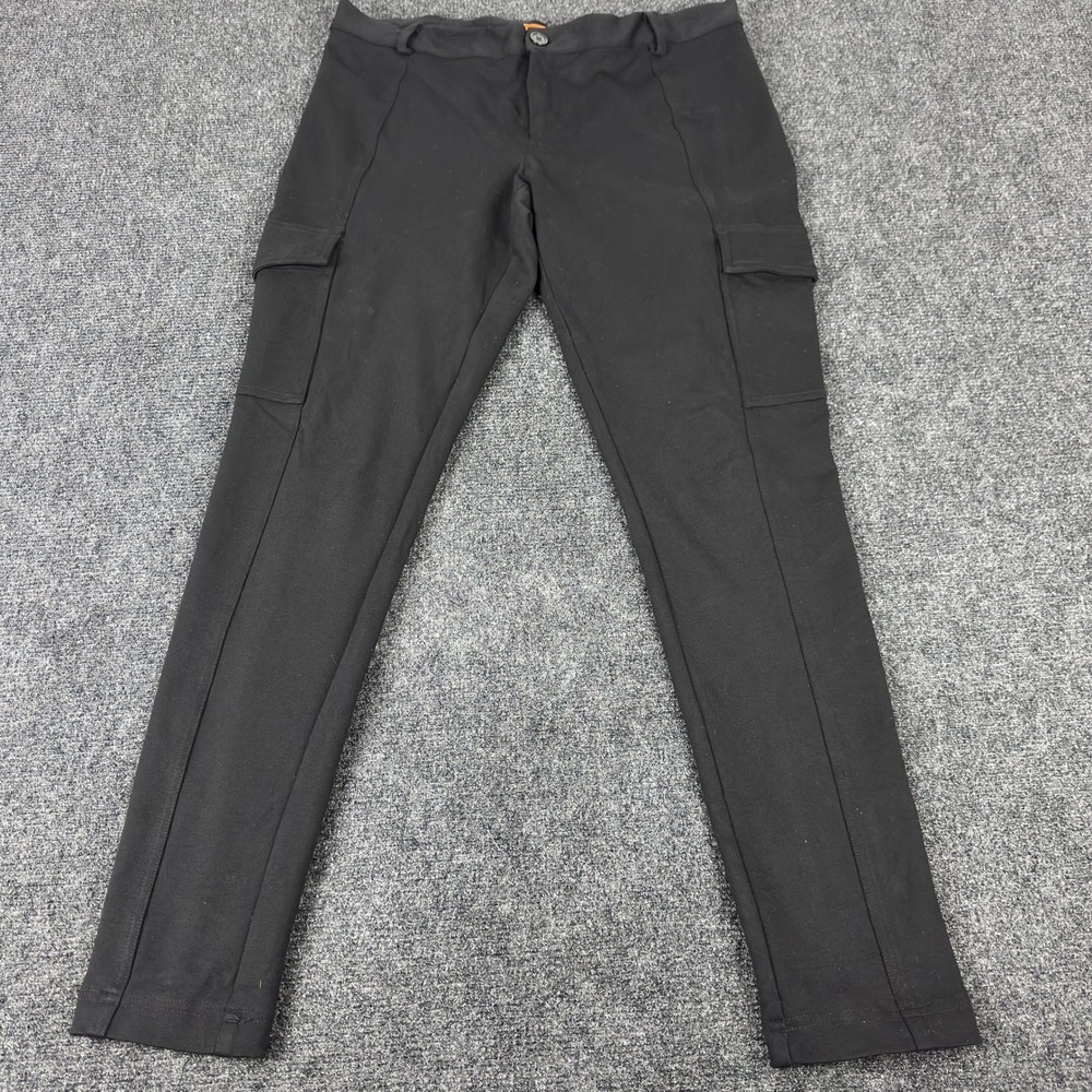 Joe Fresh Black Cargo Pants Womens 10 Slim Fit Stretch Utility Trousers‎